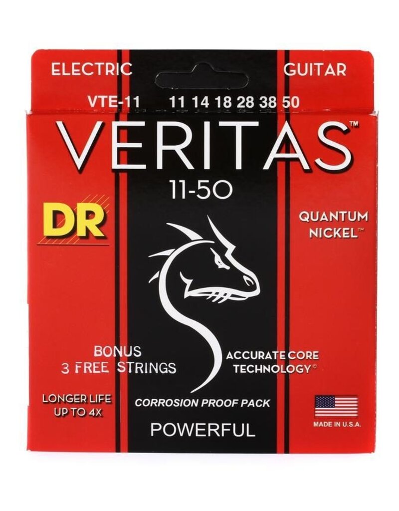 DR Strings VTE-11 Veritas Electric Guitar Strings -.011-.050 Heavy