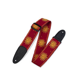 Levy's Leathers Levy's MPJG-SUN-RED 2in" Sun Design Jacquard Weave Guitar Strap