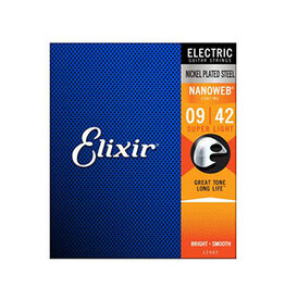 Elixir Elixir Strings 12002 Nanoweb Electric Guitar Strings -.009-.042 Super Light
