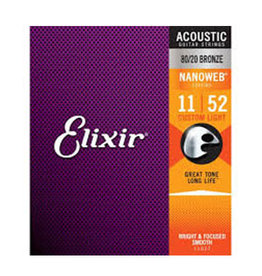 Elixir Elixir 11027 Acoustic 80/20 Nanoweb Custom Light .011 - .052 Acoustic Guitar Strings