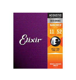 Elixir Elixir 11027 Acoustic 80/20 Nanoweb Custom Light .011 - .052 Acoustic Guitar Strings