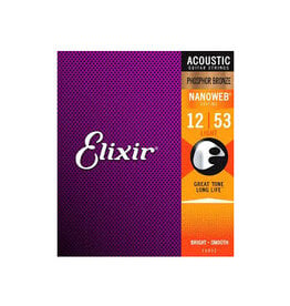 Elixir Elixir Strings 16052 Nanoweb Phosphor Bronze Acoustic Guitar Strings -.012-.053 Light