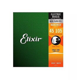 Elixir Elixir 14077 Nanoweb Nickel Plated Steel 4-String Electric Bass Strings - Medium .45-.105