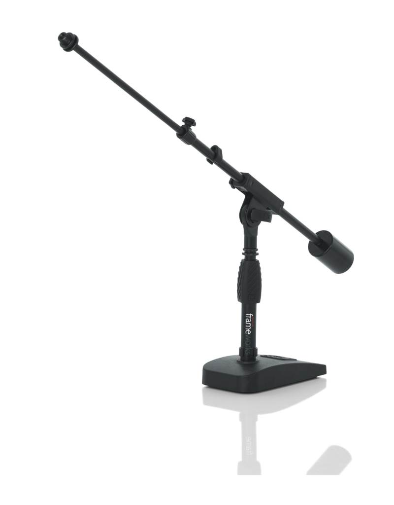 Gator Boom Mic Stand for Desktop Recording, Bass Drum, and Guitar Amps