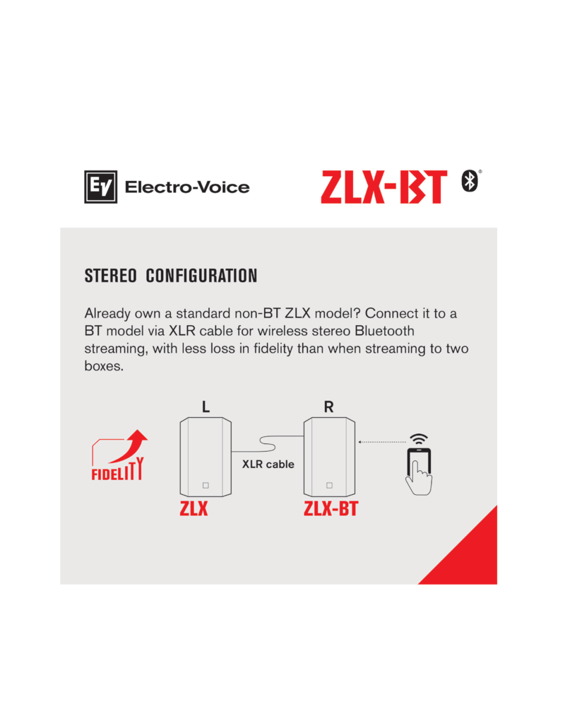 EV ZLX-12BT 12" powered loudspeaker with bluetooth audio