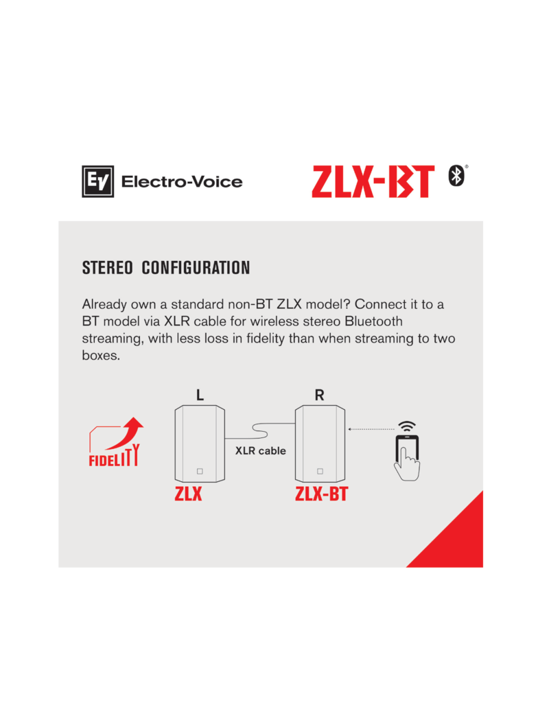 EV ZLX-12BT 12" powered loudspeaker with bluetooth audio