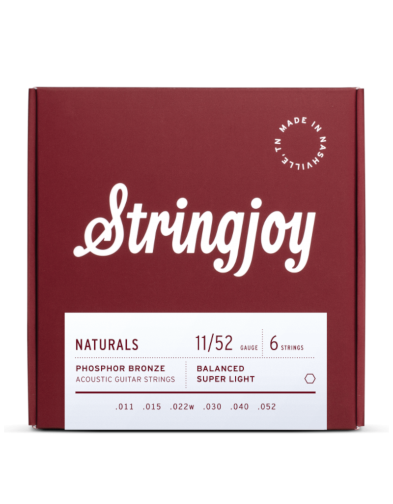 Stringjoy Stringjoy Naturals | Super Light Gauge (11-52) Phosphor Bronze Acoustic Guitar Strings