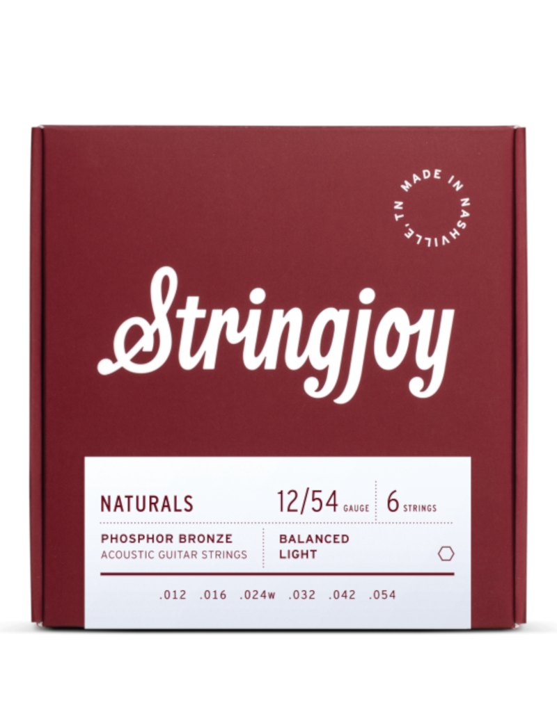 Stringjoy Stringjoy Naturals | Light Gauge (12-54) Phosphor Bronze Acoustic Guitar Strings