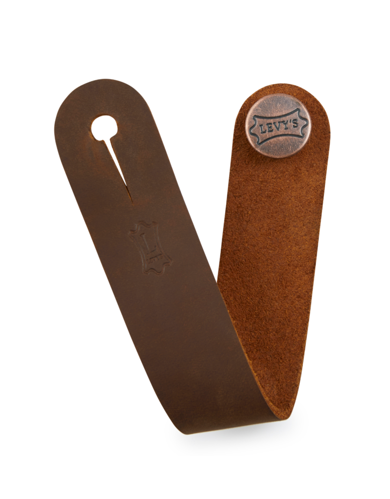 Levy's Leathers Levy's MM18CHBRN Brown Leather Headstock Strap Adapter Acoustic Guitars