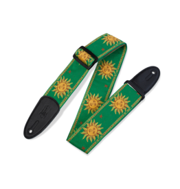 Levy's Leathers Levy's Sun Design Jacquard Weave guitar strap green