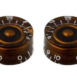 Allparts Allparts PK-0130 SET OF 2 VINTAGE-STYLE SPEED KNOBS, Chocolate Brown
