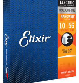 Elixir Elixir Electric Strings Nickel Plated Steel with NANOWEB Coating 7-String Light (.010-.056)