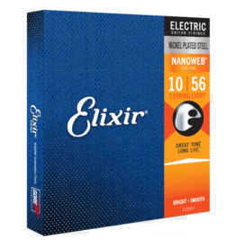 Elixir Elixir Electric Strings Nickel Plated Steel with NANOWEB Coating 7-String Light (.010-.056)