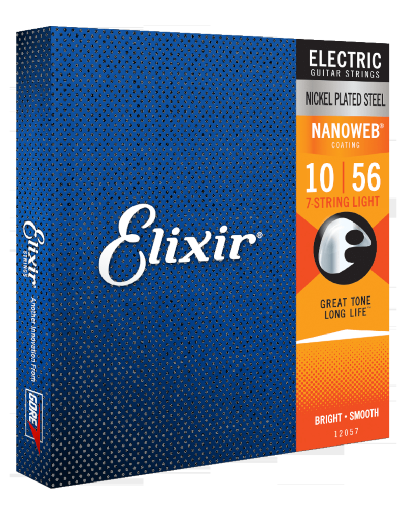 Elixir Elixir Electric Strings Nickel Plated Steel with NANOWEB Coating 7-String Light (.010-.056)