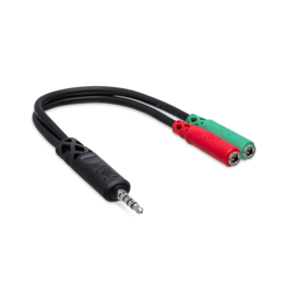 Hosa Hosa Headset/Mic Breakout Cable, 3.5 mm TRRS to Dual 3.5 mm TRSF