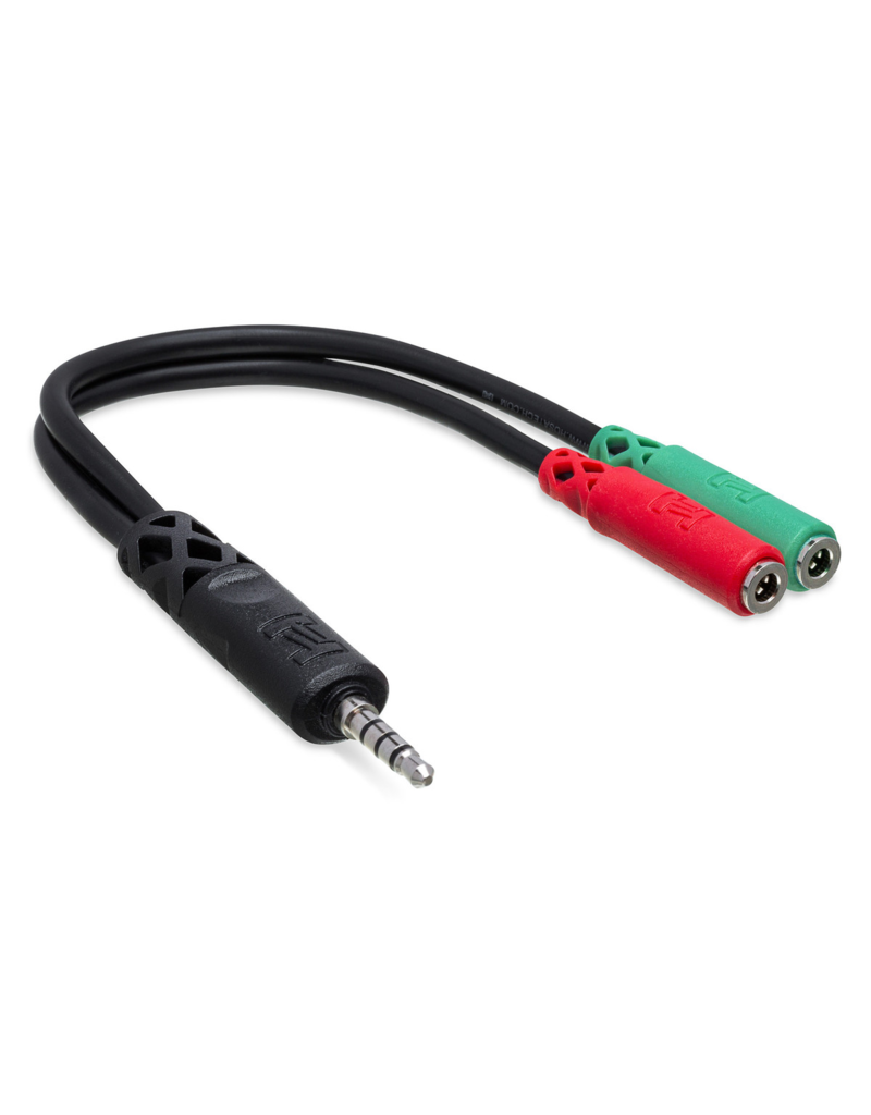 Hosa Hosa Headset/Mic Breakout Cable, 3.5 mm TRRS to Dual 3.5 mm TRSF