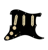 Fender Fender Pre-Wired Strat Pickguard, Original '57/'62 SSS, Black 11 Hole PG