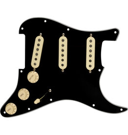 Fender Fender Pre-Wired Strat Pickguard, Tex-Mex SSS, Black 11 Hole PG
