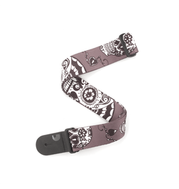 D'Addario D'Addario Polyester Guitar Straps, Sugar Skulls, Black