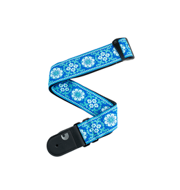 D'Addario D'Addario Woven Guitar Strap, Peace Love, Blue and White