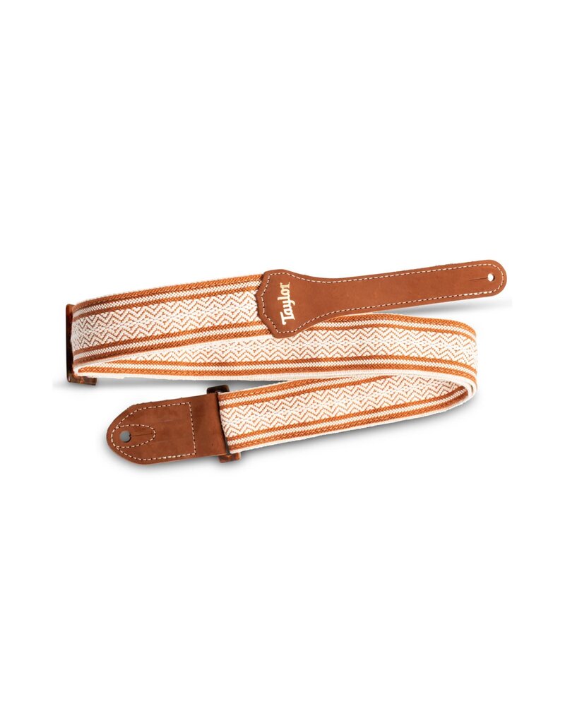 Taylor Taylor 2" Academy Jacquard Leather Guitar Strap white/brown