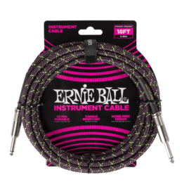 Ernie Ball Ernie Ball Braided Instrument Cable, Straight to Straight, 18ft - Purple Python
