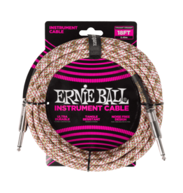 Ernie Ball Ernie Ball Braided Instrument Cable, Straight/Straight, 18ft - Emerald Argyle