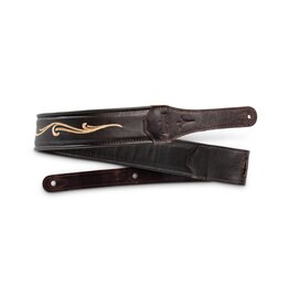 Taylor Taylor Spring Vine 2.5" Embroidered Leather Guitar Strap - Chocolate Brown