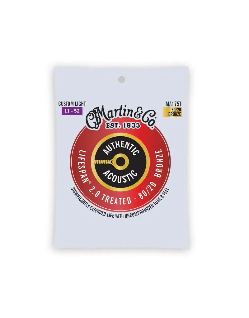 Martin Martin Authentic Acoustic Lifespan® 2.0 Guitar Strings 80/20 Bronze MA175T 11-52