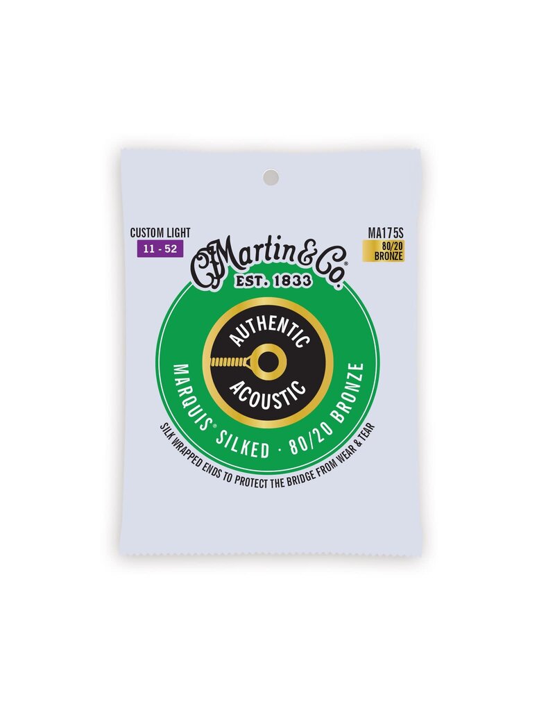 Martin Martin Authentic Acoustic Marquis® Silked Guitar Strings 80/20 Bronze MA175S 11-52