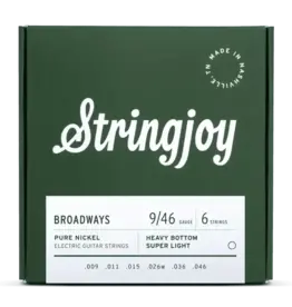 Stringjoy Stringjoy Broadways | Heavy Bottom Super Light Gauge (9-46) Pure Nickel Electric Guitar Strings