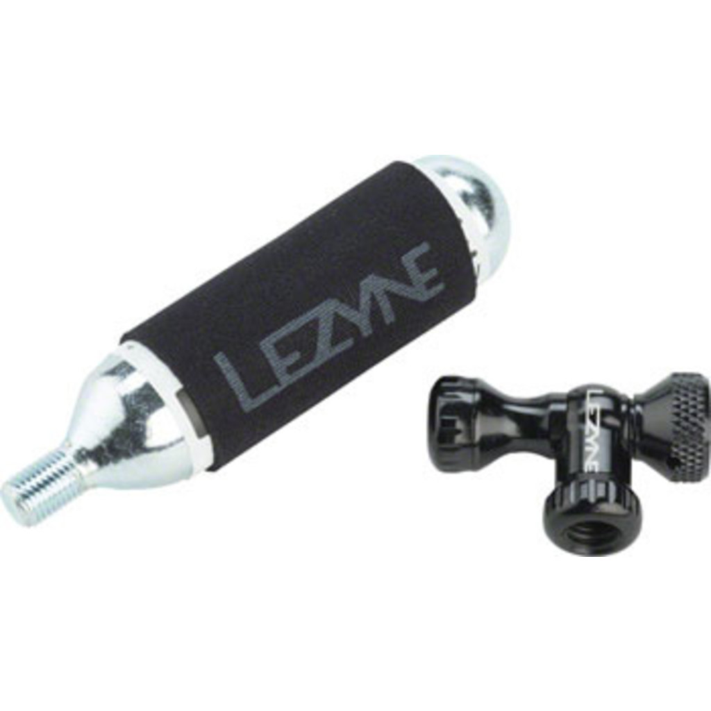 Lezyne Control Drive Co2 with 25 gram cartridge and machined Slip Fit Chuck, Black