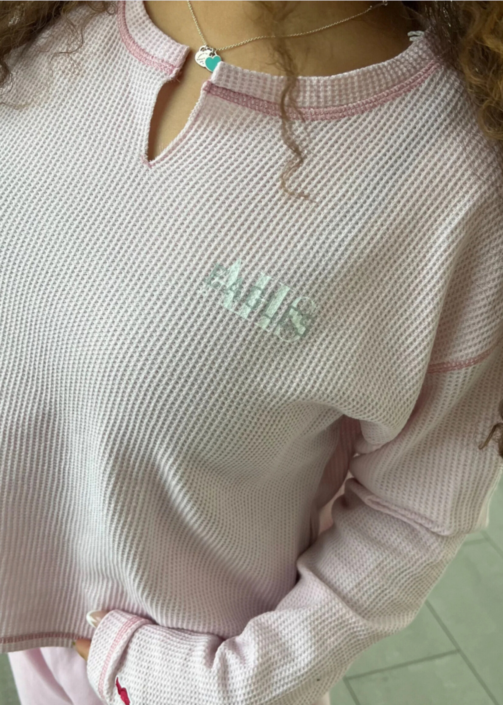 Waffle Cropped Eagles Long Sleeve