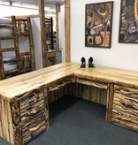 Rustic log Aspen L-Shape Desk