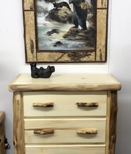 Rustic log Aspen Plain 4 Drawer Chest 39"W