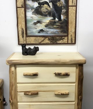 Rustic log Aspen Plain 4 Drawer Chest 39"W
