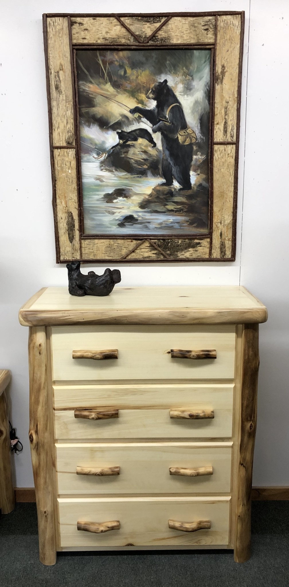 Rustic log Aspen Plain 4 Drawer Chest 39"W