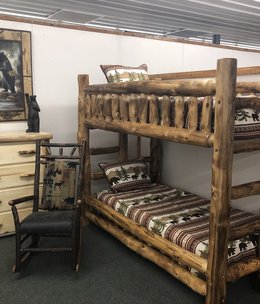 Rustic log Aspen Twin/Twin Bunk Bed