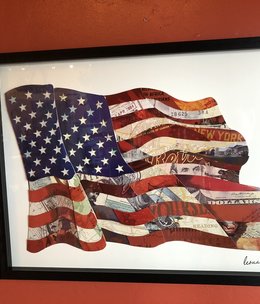 Simpkins-Canterbury Lane Collage 3D Art- US Flag