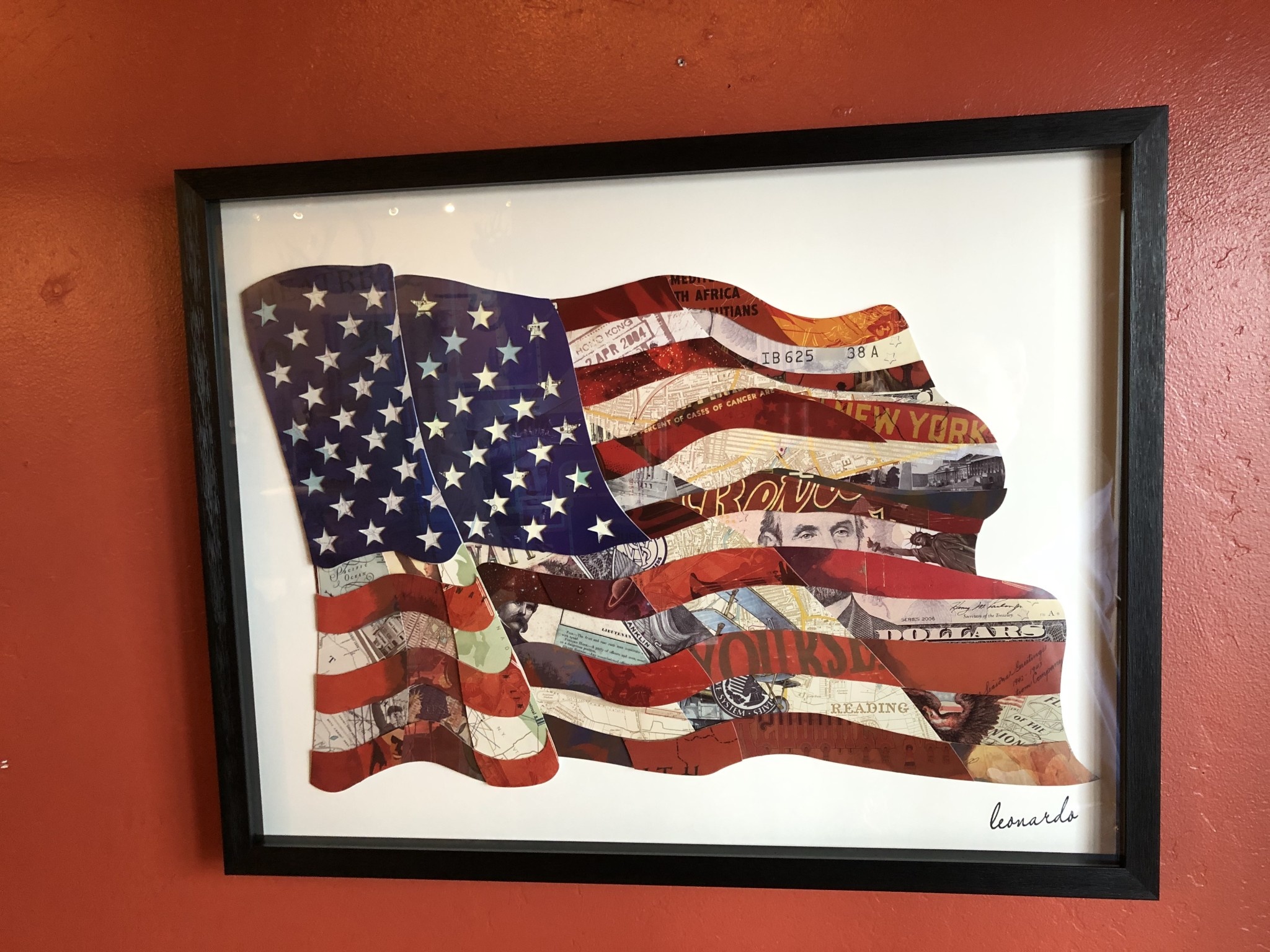 Simpkins-Canterbury Lane Collage 3D Art- US Flag