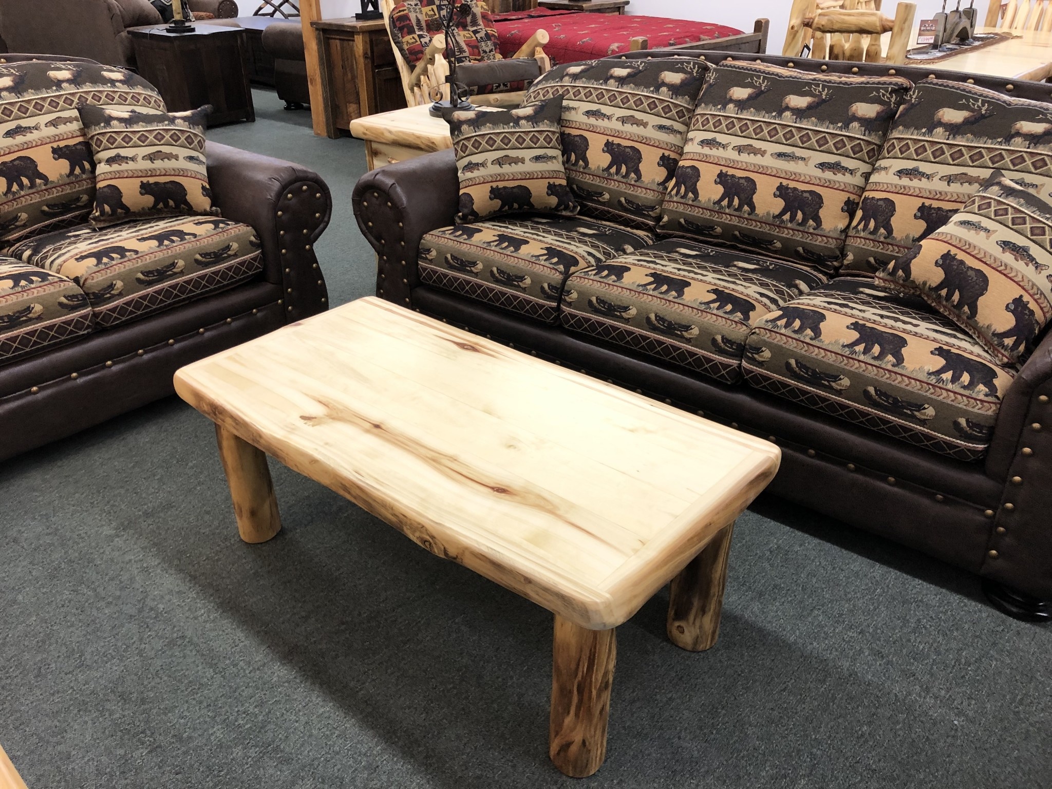 Rustic Log Plain Coffee Table Big Bear Furniture