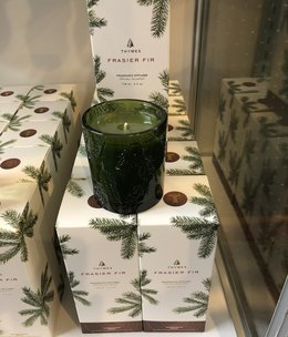Frasier Fir FF Poured Candle/Molded Green Glass