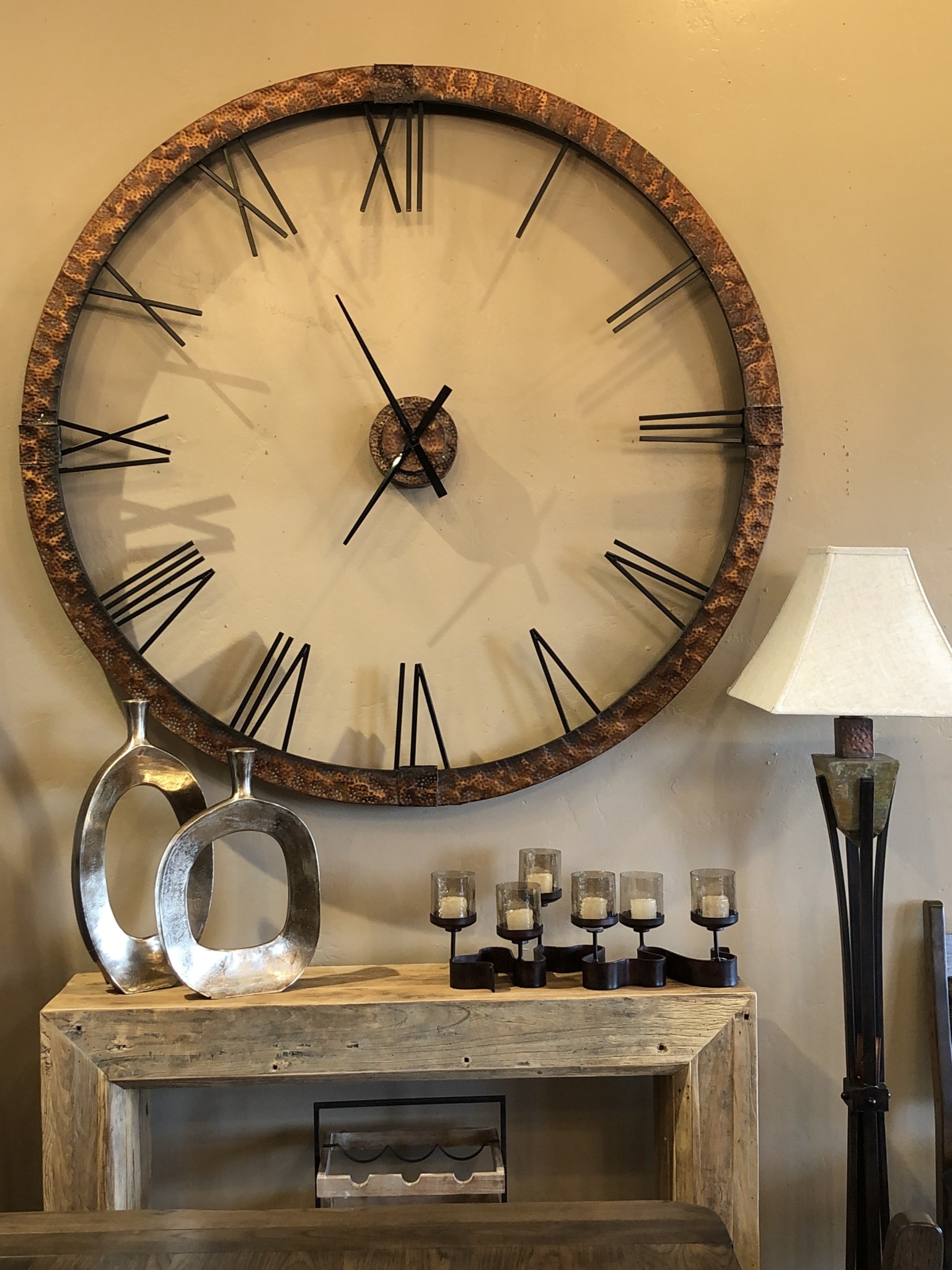 Uttermost Amarion Wall Clock In Hammered Copper Big Bear Furniture