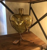 Artisans Glass Heart on Iron Base-LARGE