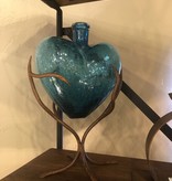 Artisans Glass Heart on Iron Base-LARGE