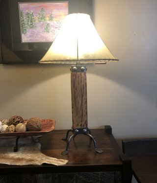 Mexican Country Hacienda Table Lamp  (Red/Light)