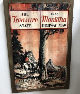 Classic Outdoor Magazines #6 1938 Montana Map  Corrugated 16x24