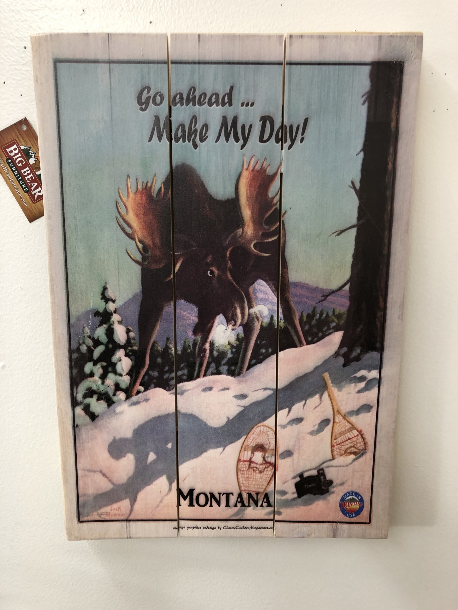 Classic Outdoor Magazines #19  Make My Day Moose 12x18 wood sign