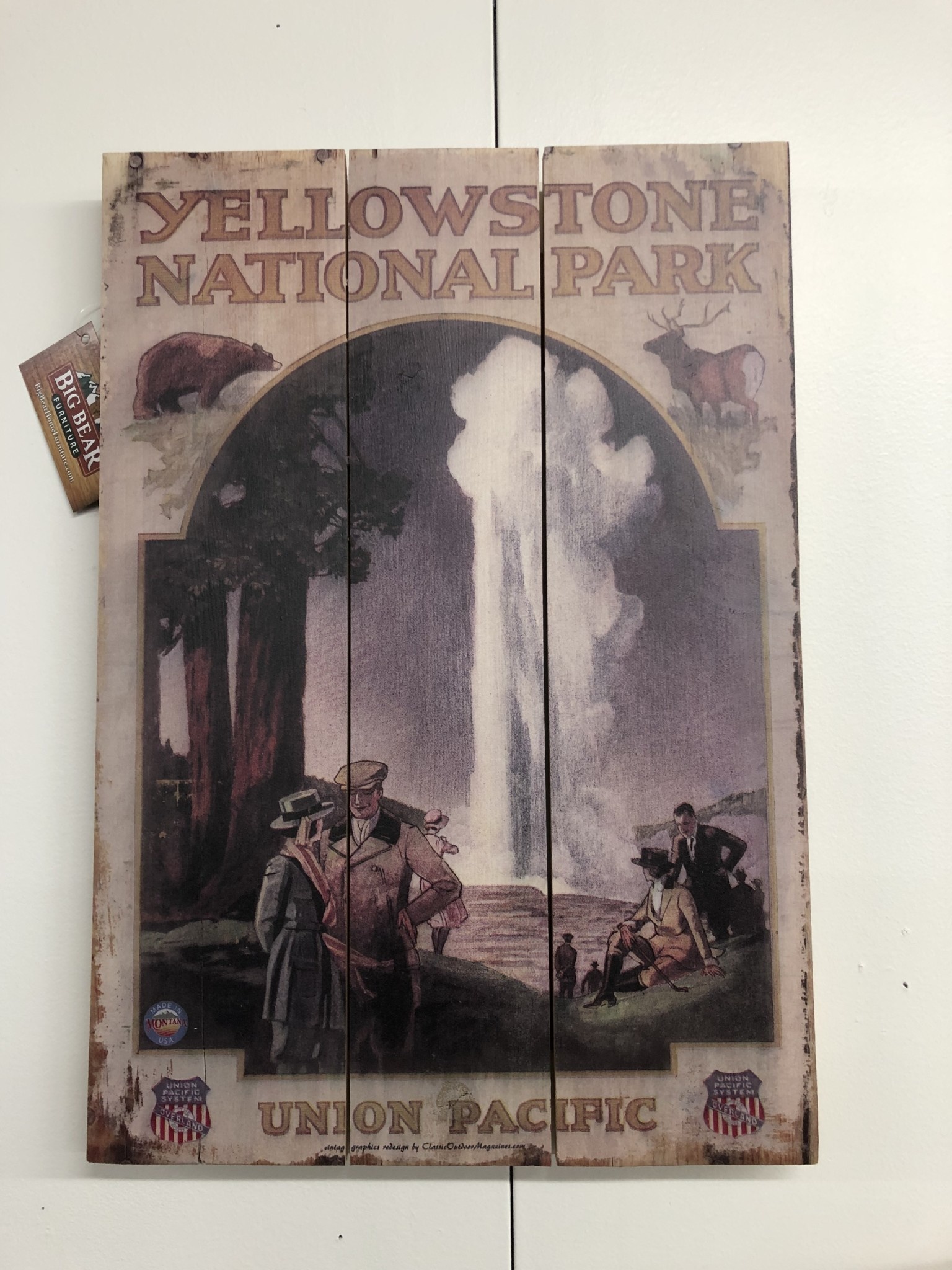 Classic Outdoor Magazines #11 Overland to Yellowstone NP 14x20 wood sign