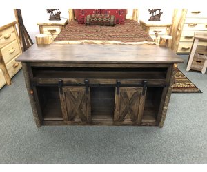 Hickory Barn Door Tv Cabinet